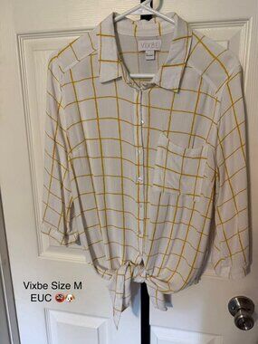 Vixbe Button Up 3/4 Length Sleeve Top